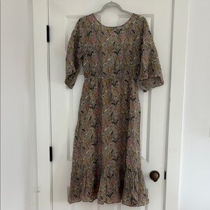 ba&sh Jami dress size 2 floral palm dress open back NWT $355